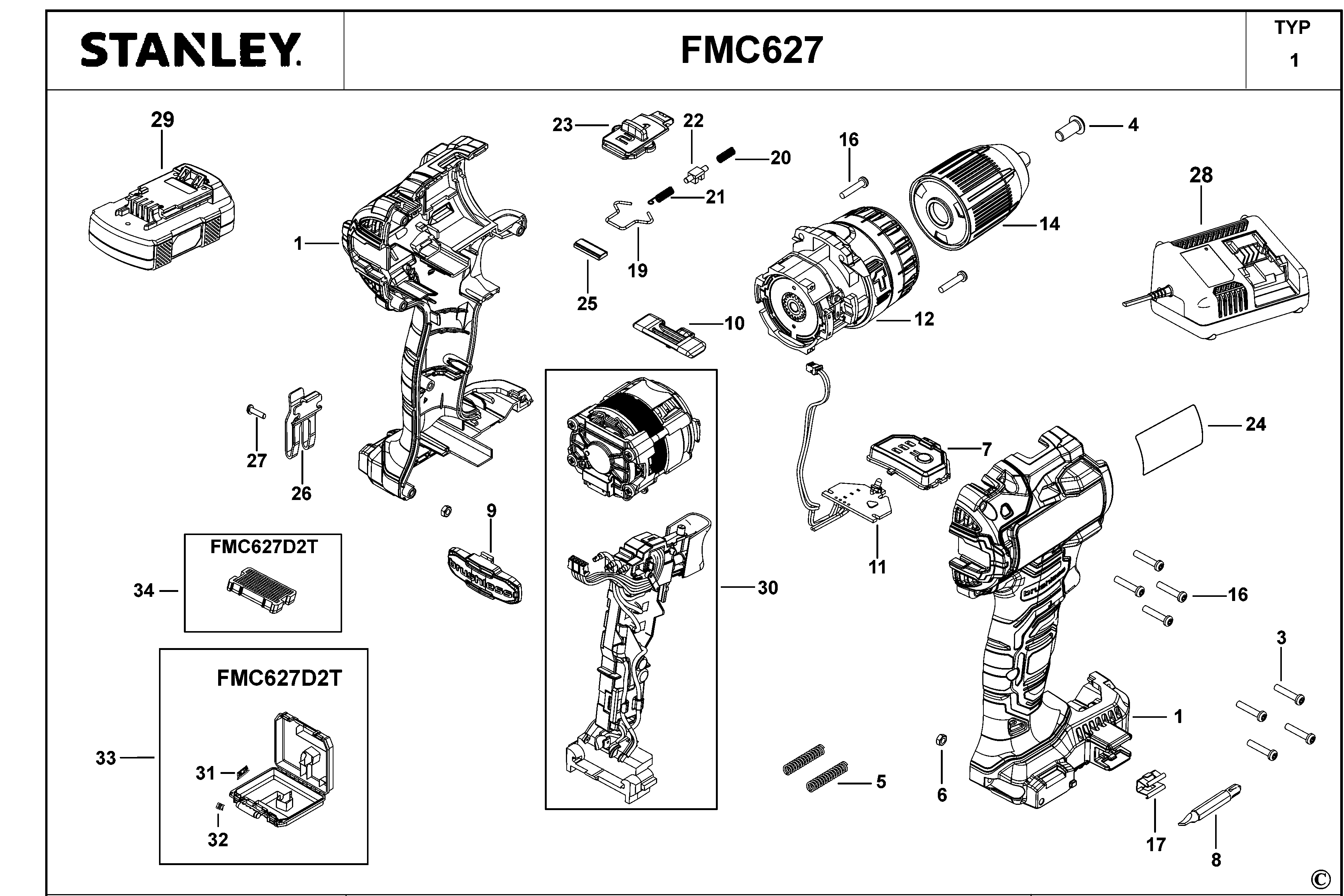 MASINA DE GAURIT CU PERCUTIE STANLEY FMC627 Type 1