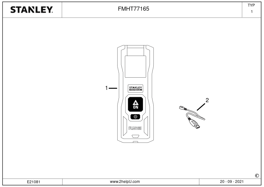 TELEMETRU CU LASER STANLEY FMHT77165-0 Type 1