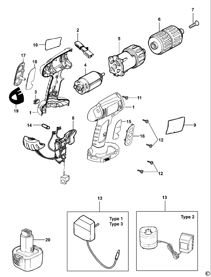 KC12GT   CORDLESS DRILL  Type 3