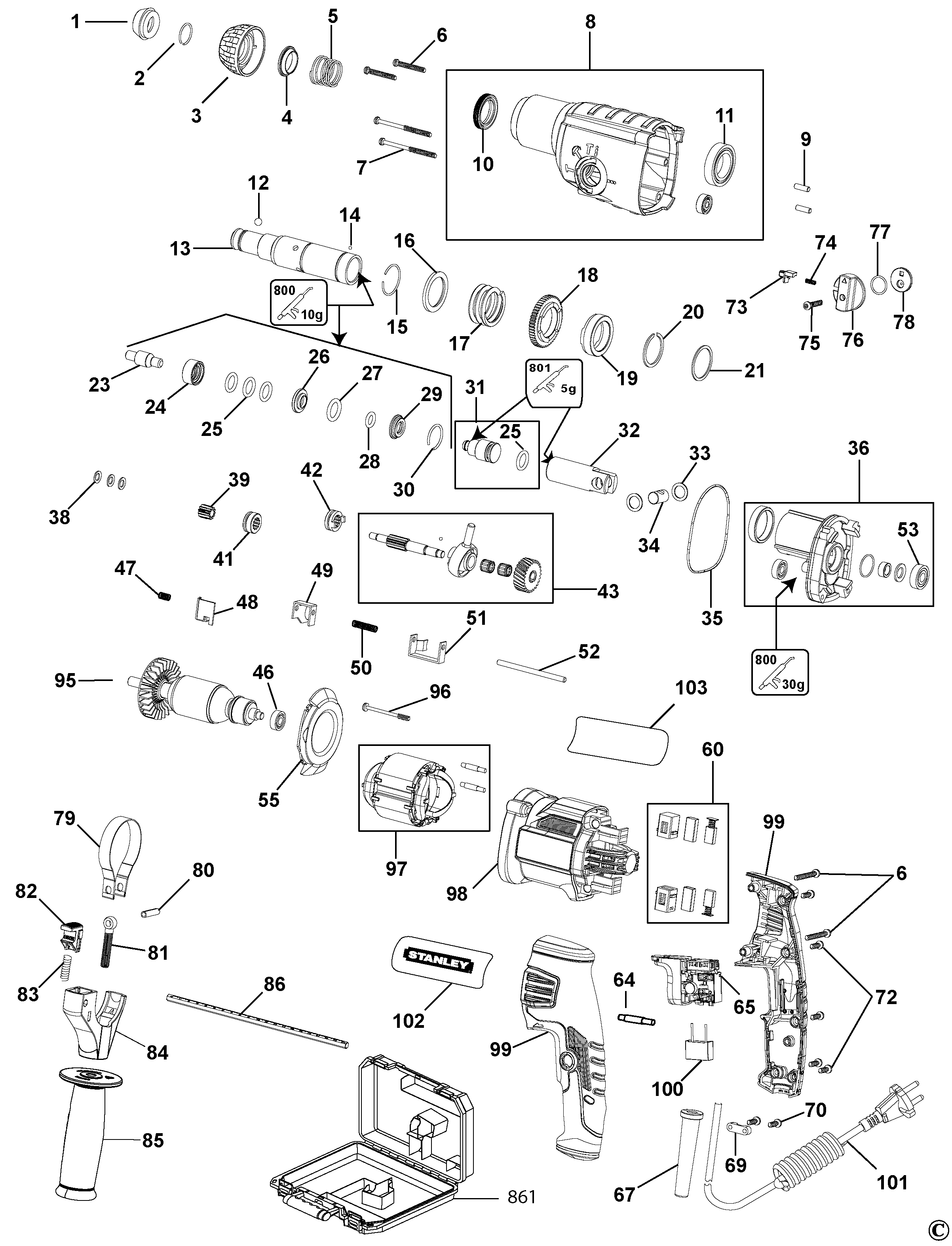 CIOCAN ROTOPERCUTOR STANLEY KFFMED500 Type 1