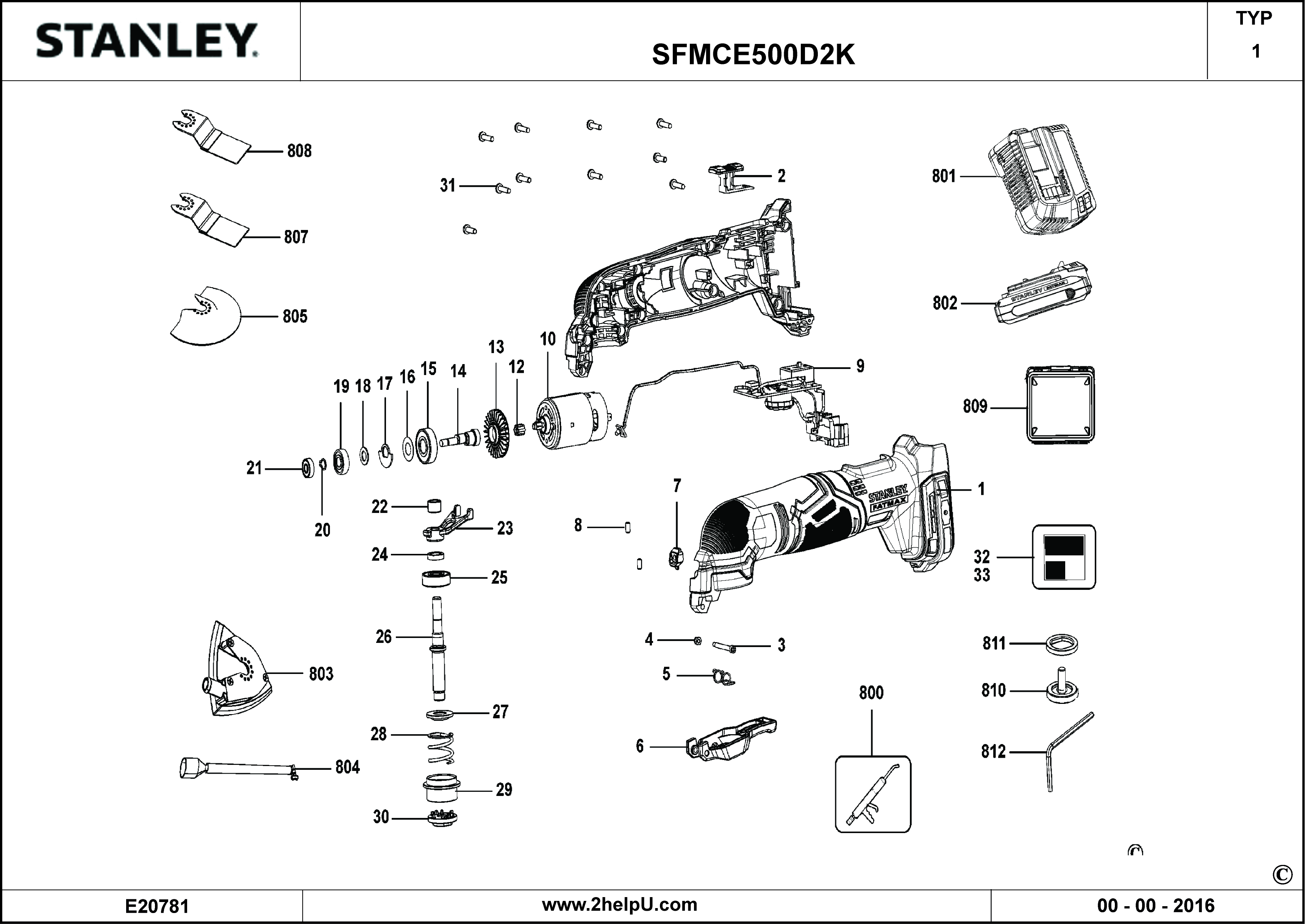 INSTRUMENT DE OSCILATIE STANLEY SFMCE500 Type 1