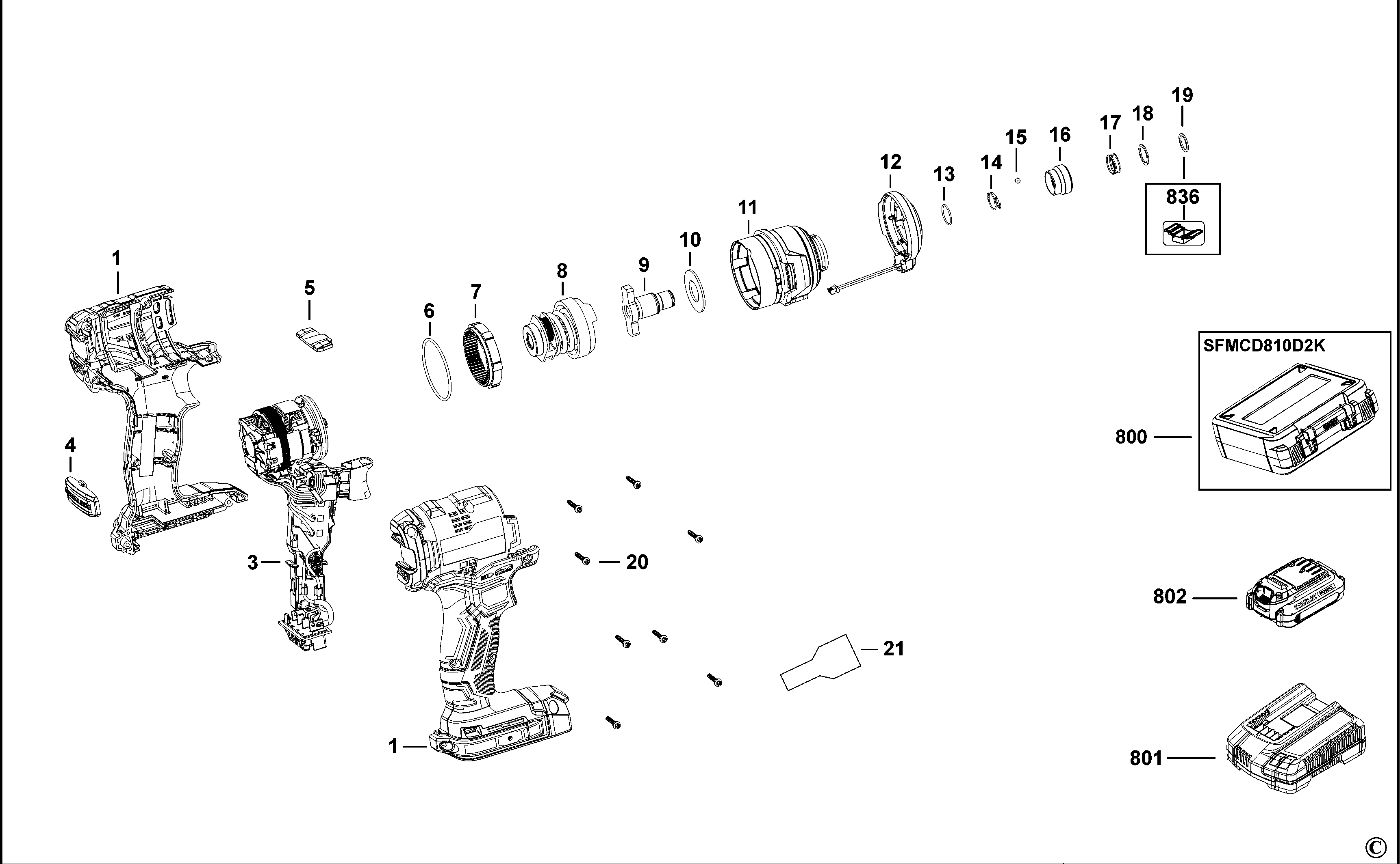 SURUBELNITA  IMPACT STANLEY SFMCF810D1K Type 1