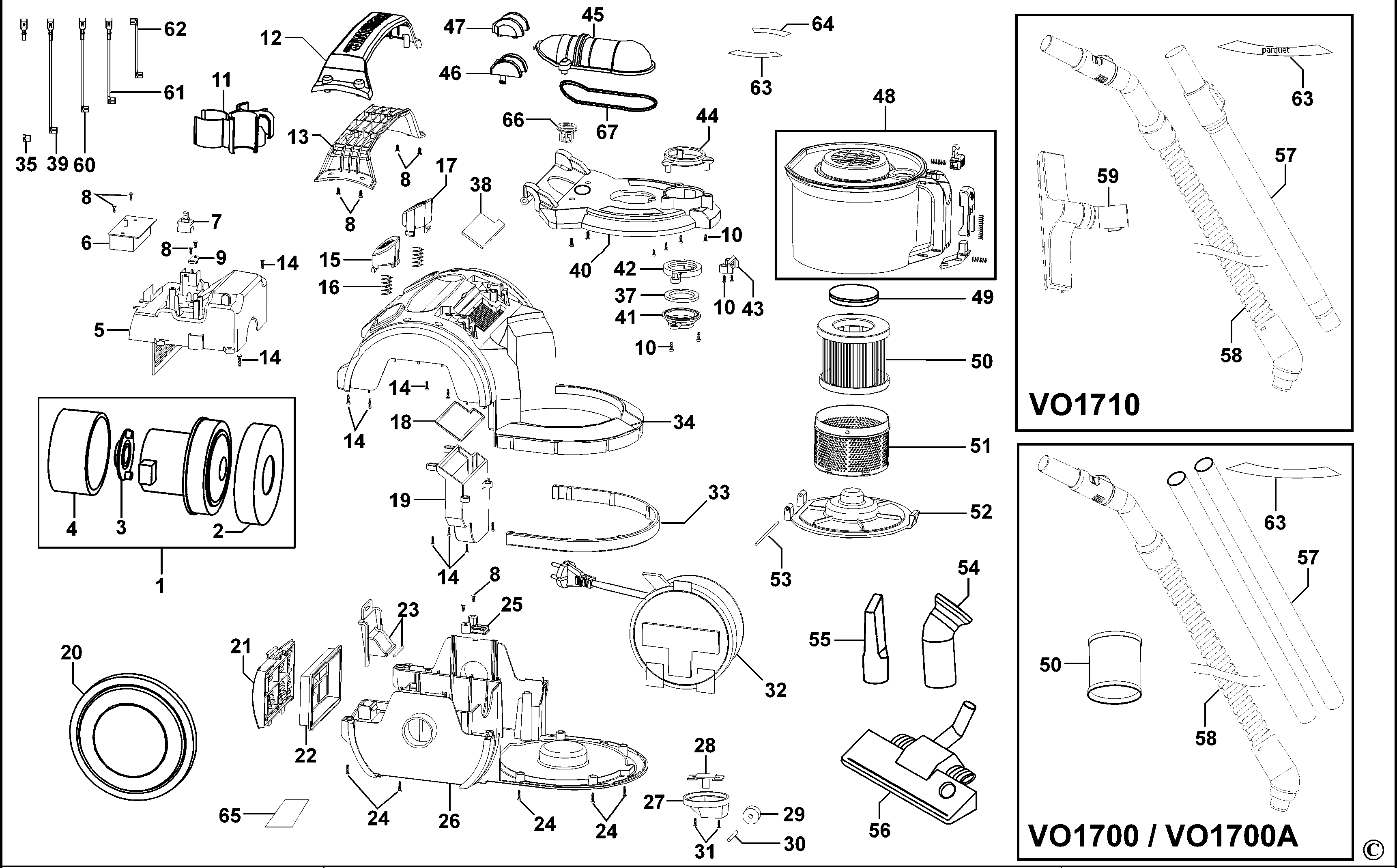ASPIRATOR BLACK+DECKER VO1700 Type 1